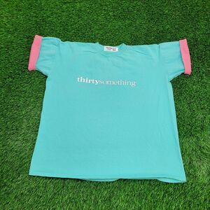 VTG Funny 30-Something Millennial T-Shirt Womens 2XL Turquoise Pink